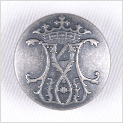 Antique Silver Metal Button - 48L/30.5mm | Mood Fabrics