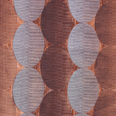 Henna/Gray Rows of Ovals Textured Jacquard | Mood Fabrics