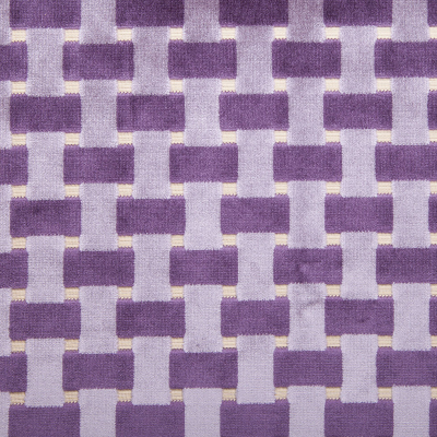 Violet Lattice Work Cut Velvet Home Decor Fabric | Mood Fabrics