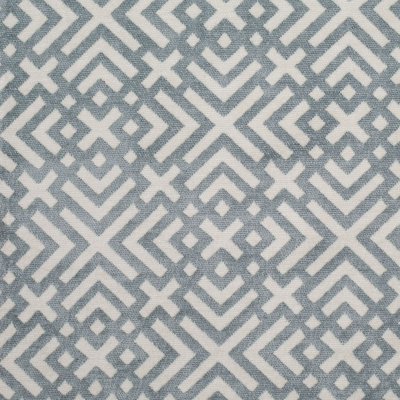 Mist Green and Erget White Geometric Acrylic-Polyester-Viscose Chenille | Mood Fabrics