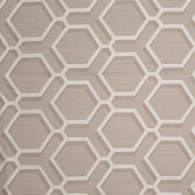Grey/White Indian Geometric Poly/Cotton Brocade | Mood Fabrics