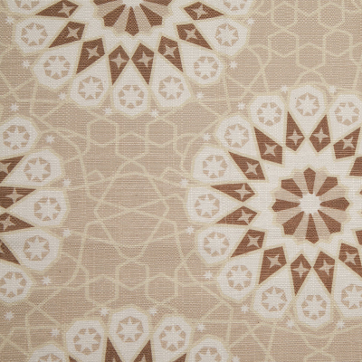 Spanish Beige/Brown Geometric Poly/Cotton Canvas | Mood Fabrics