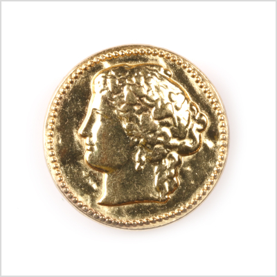 Gold Coin Metal Shank Back Button - 24L/15mm | Mood Fabrics