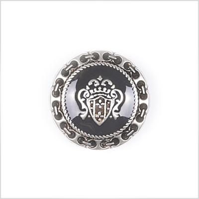 Silver Metal Blazer Crest Button - 36L/23mm | Mood Fabrics