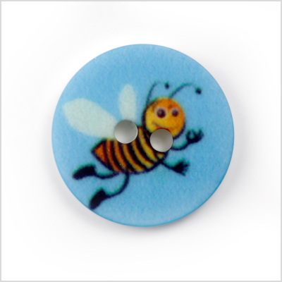 Blue Kids Bumblebee Button - 24L/15mm | Mood Fabrics