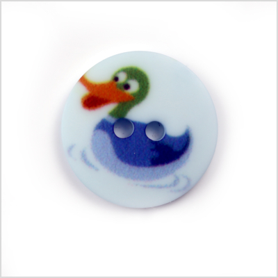 Blue Kids Duck Button - 24L/15mm | Mood Fabrics
