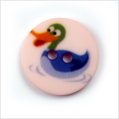 Pink Kids Duck Button - 24L/15mm | Mood Fabrics