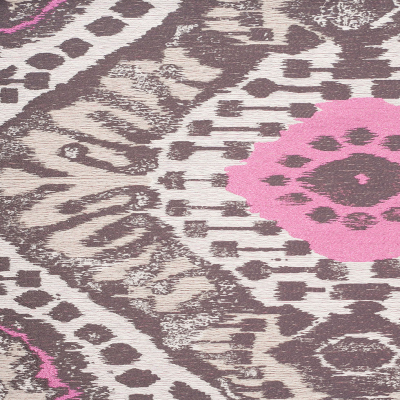 Pink/Brown Ikat Polyester Woven | Mood Fabrics