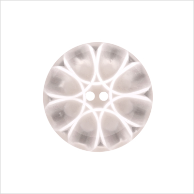 Italian Ivory Abstract Semi-Clear 2-Hole Plastic Button - 36L/23mm | Mood Fabrics