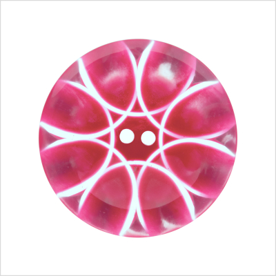 Italian Red Abstract Semi-Clear 2-Hole Plastic Button - 44L/28mm | Mood Fabrics