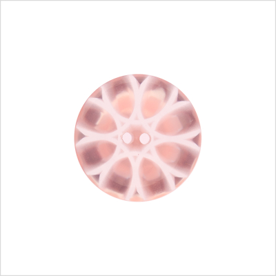 Italian Pink Abstract Semi-Clear 2-Hole Plastic Button - 28L/18mm | Mood Fabrics