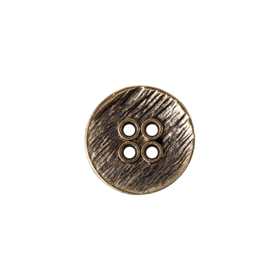 Italian Gold Zamac Embossed Button - 24L/15mm | Mood Fabrics