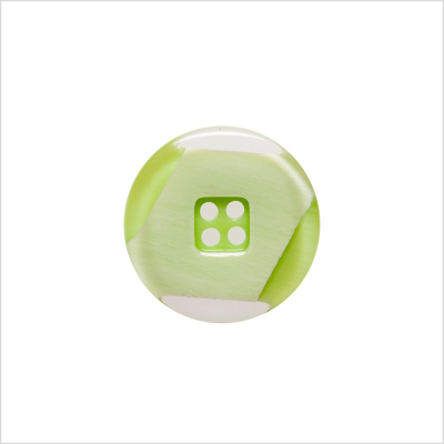 Italian Lime Green Abstract Semi-Clear 2-Hole Plastic Button - 28L/18mm | Mood Fabrics