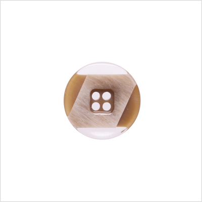 Italian Brown Abstract Semi-Clear 2-Hole Plastic Button - 24L/15mm | Mood Fabrics