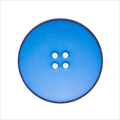 Italian Blue 4-Hole Plastic Button - 44L/28mm | Mood Fabrics