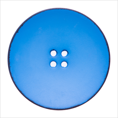 Italian Blue 4-Hole Plastic Button - 54L/34mm | Mood Fabrics
