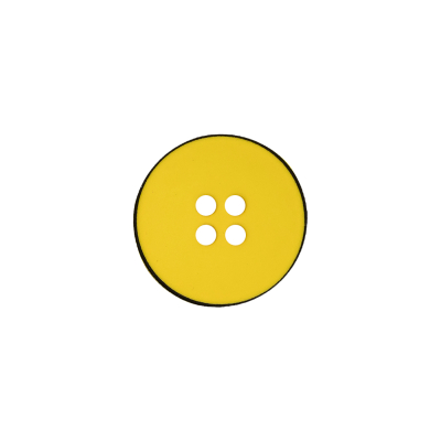 Italian Yellow 4-Hole Plastic Button - 24L/15mm | Mood Fabrics
