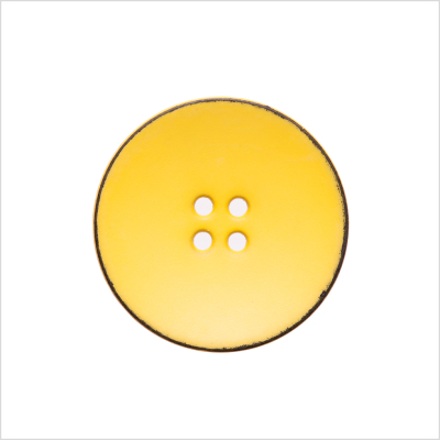 Italian Yellow 4-Hole Plastic Button - 36L/23mm | Mood Fabrics
