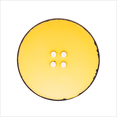 Italian Yellow 4-Hole Plastic Button - 44L/28mm | Mood Fabrics