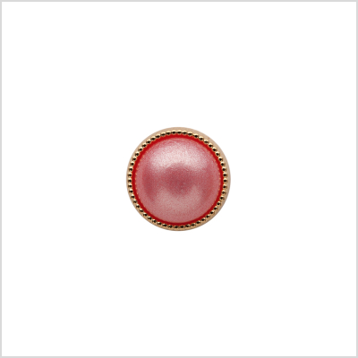 Italian Pink/Gold Shank Back Button - 16L/10mm | Mood Fabrics