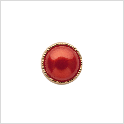 Italian Red/Gold Shank Back Button - 18L/11.5mm | Mood Fabrics