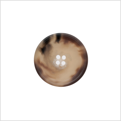Italian Matte Light Brown Rimmed 4-Hole Button - 40L/25.5mm | Mood Fabrics