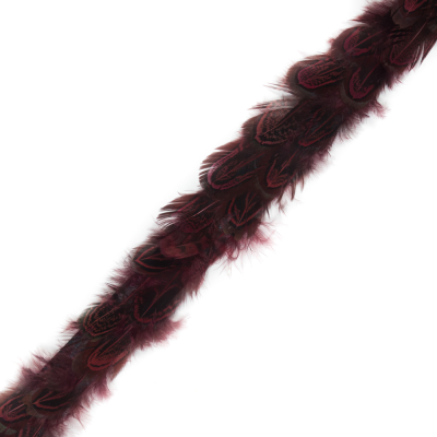 Red and Black Pheasant Feather Trim - 1