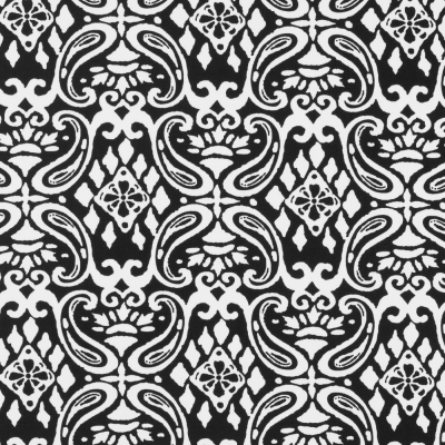 Black/White Printed Stretch Cotton Sateen | Mood Fabrics