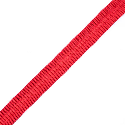 Italian Red Deep Knife Pleated Trimming - 1