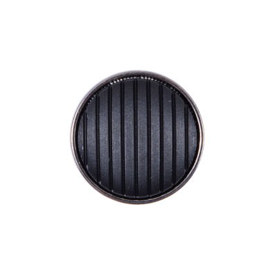 Italian Black and Silver Zamac Button - 32L/20mm | Mood Fabrics