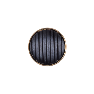 Italian Black and Gold Zamac Button - 24L/15mm | Mood Fabrics