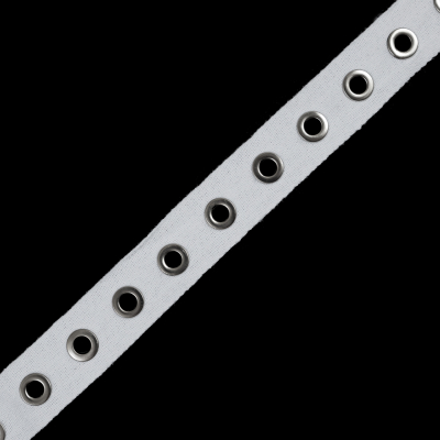 Italian White Tape with Silver Grommets - 1.25