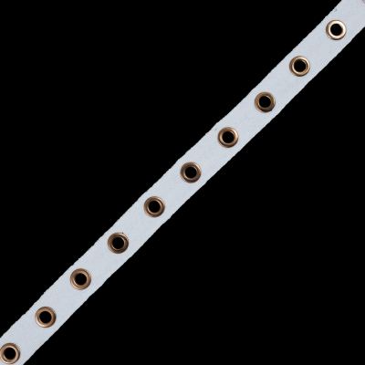 Italian White Tape with Gold Grommets - 0.75
