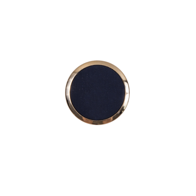 Italian Navy and Gold Plastic Shank-Back Button - 20L/12.5mm | Mood Fabrics