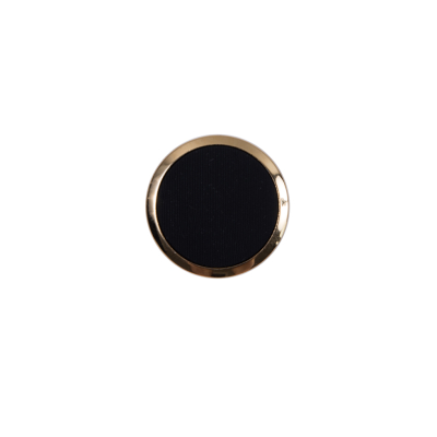 Italian Black and Gold Plastic Shank-Back Button - 20L/12.5mm | Mood Fabrics