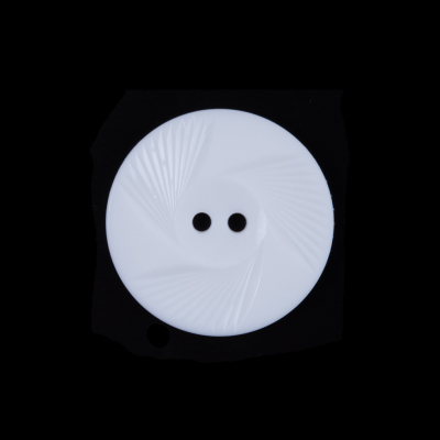 Italian White Textural Plastic Button - 36L/23mm | Mood Fabrics