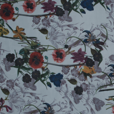 Multicolor Floral Digitally Printed Organdy | Mood Fabrics