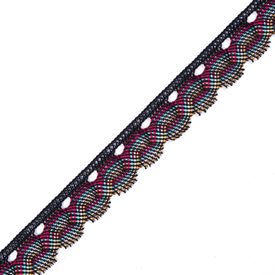 Black Multicolor Crochet Trim - 1