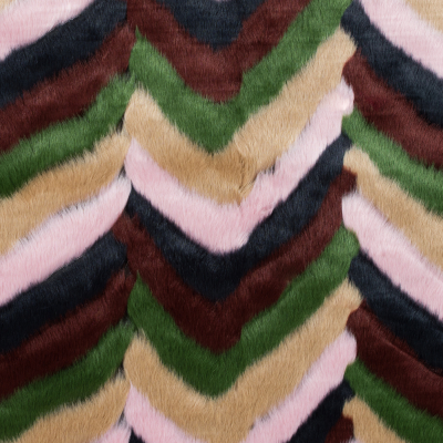 Chevron Multicolored Faux Fur | Mood Fabrics