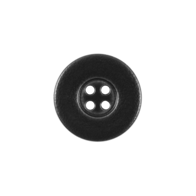 Italian Black 4-Hole Plastic Button -32L/20mm | Mood Fabrics
