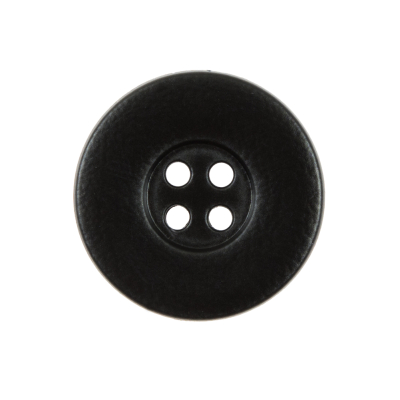 Italian Black 4-Hole Plastic Button -40L/25.5mm | Mood Fabrics
