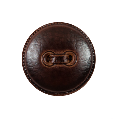 Italian Dark Brown Faux Leather Plastic Button - 40L/25.5mm | Mood Fabrics