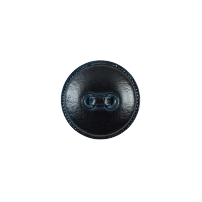 Italian Navy Faux Leather Plastic Button - 24L/15mm | Mood Fabrics