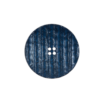 Italian Navy Textured 4-Hole Button - 36L/23mm | Mood Fabrics