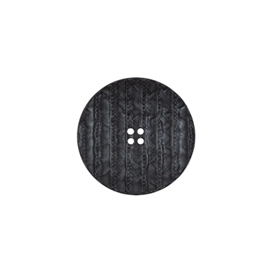 Italian Black Textured 4-Hole Button - 28L/18mm | Mood Fabrics