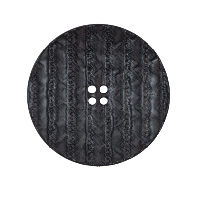 Italian Black Textured 4-Hole Button - 44L/28mm | Mood Fabrics
