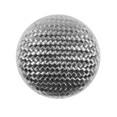 Italian Silver Basketwoven Plastic Button - 44L/28mm | Mood Fabrics
