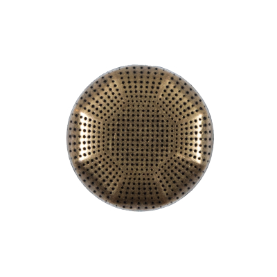 Italian Gold Perforated Metal Button - 36L/23mm | Mood Fabrics