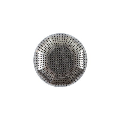 Italian Silver Perforated Metal Button - 32L/20mm | Mood Fabrics