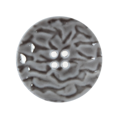 Italian Gray Textured Button - 44L/28mm | Mood Fabrics
